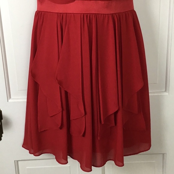 XOXO Chiffon Strapless Red Mini Dress NWT - Picture 3 of 9